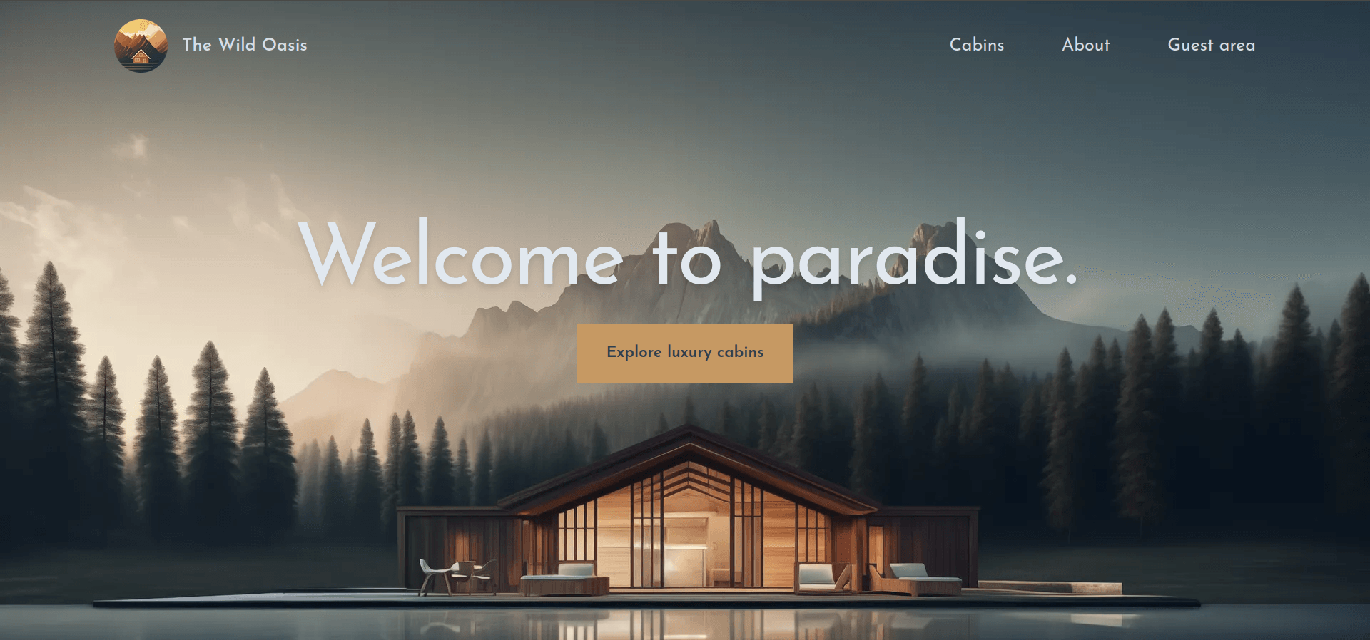 the-wild-oasis-website home page screenshot